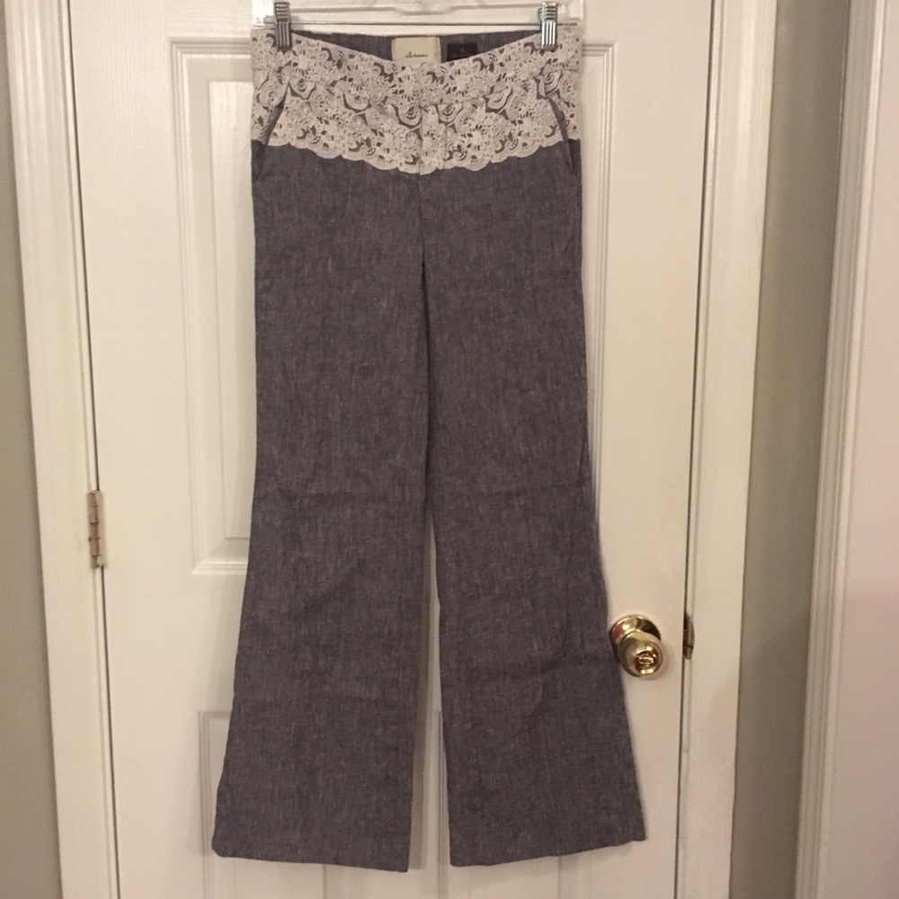 Anthro Elevenses Brighton lace pants